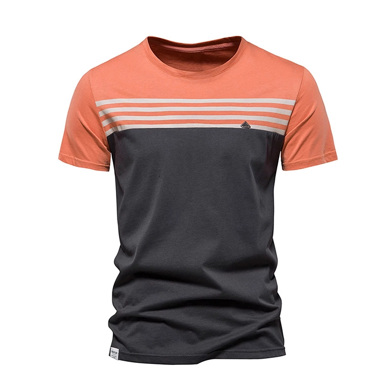 Casual Short Sleeve T Shirt Stripe Print Tee Shirt Breathable Tops Beach Summer Shirts