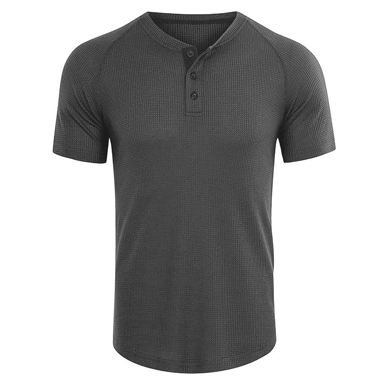 Men’s Henley Shirt Casual Short Sleeve Lightweight Waffle Henley T Shirts Workout Tops Pullover