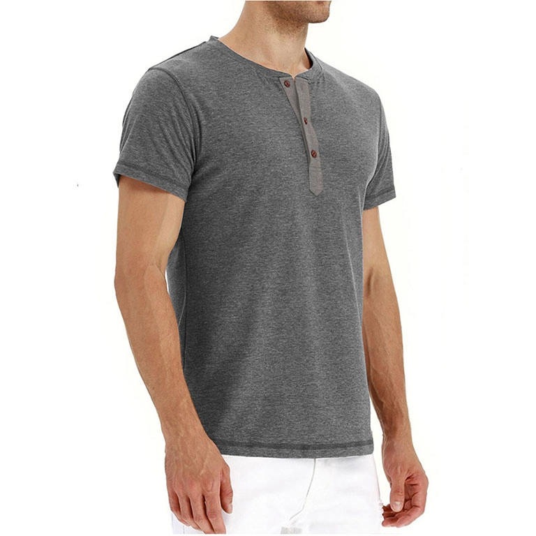 Men’s Henley Shirts Buttons Short Sleeve Casual Tops Slim Fit T Shirts Men Casual Tee Blouse