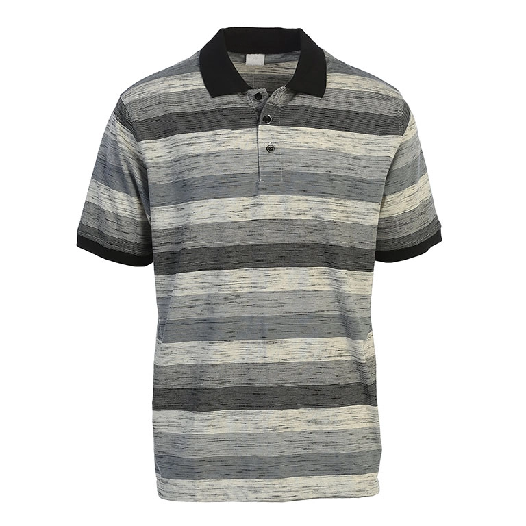 Mens Club Stripe Polo Shirt Short Sleeve, Regular Fit, Yarn Dye