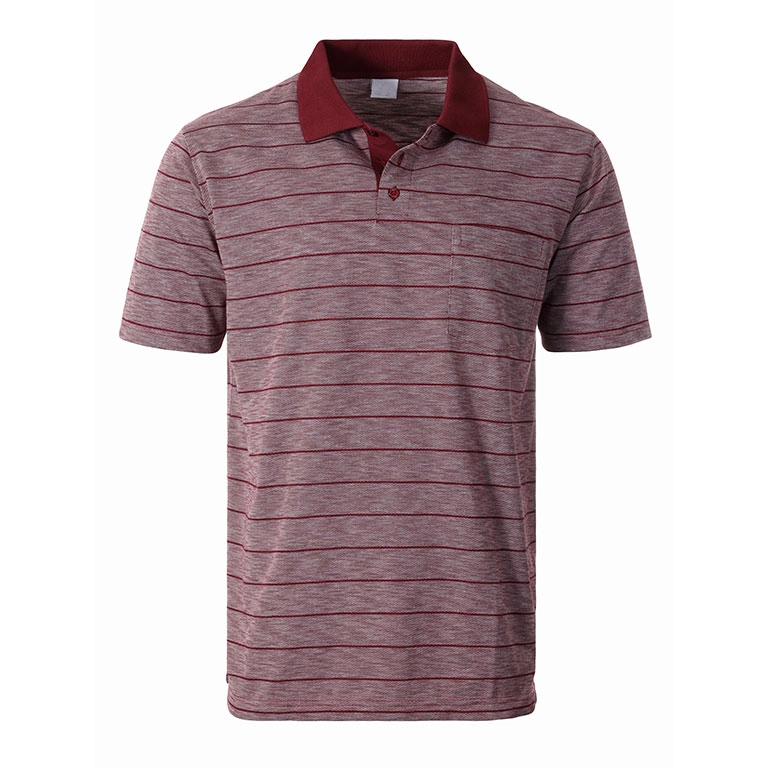 Mens Regular Fit Striped Short Sleeve Polo Shirt With Pocket