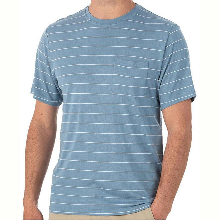 New Fashion Striped Short Sleeve T Shirt Men’s Round Neck Basic T Shirt Top